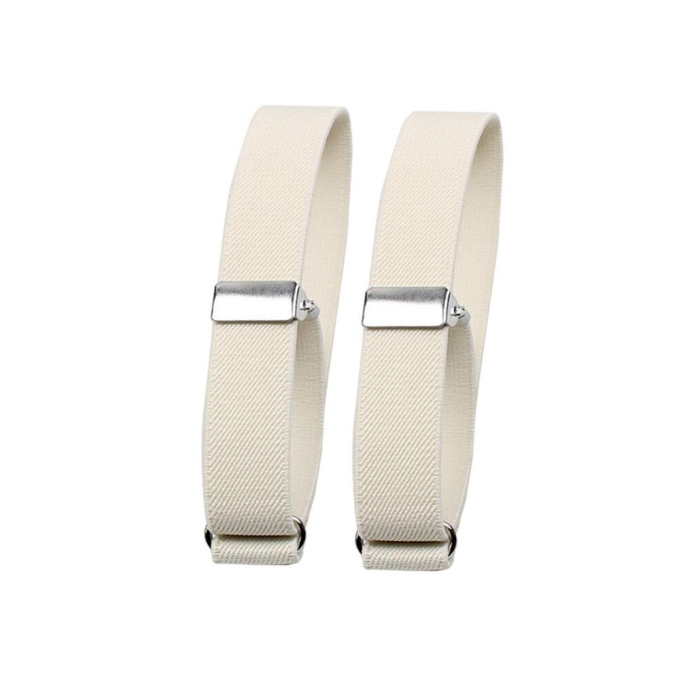 (White, 2x32cm) 2 Pieces Fashion Mens Shirt Sleeve Holder Elasticated Armbands Women-image-OPC-PKM6N7Q-NEW