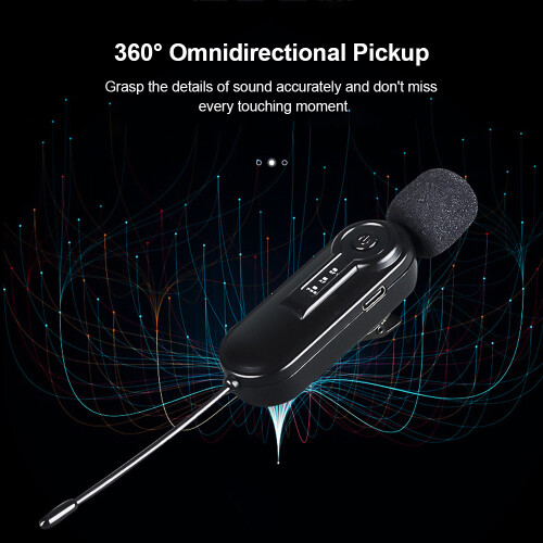 UHF-Funkmikrofon, Ansteckmikrofon, 50 m effektive 2