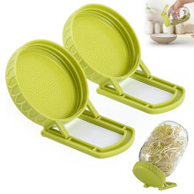Sprouting Lids With Stand BPA Free Plastic 4 Pack Wide Mouth Mason Jar Compatible Bean Sprouts Alfalfa Salad Greens Kit