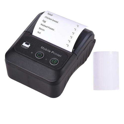 Receipt Printer ESC/POS USB POS Printer For Android iOS Windows Compatible Mobile Printer Black One Size