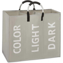 3 Sections Laundry Hamper Collapsible Bag Foldable Cloth Basket Portable Storage Bin