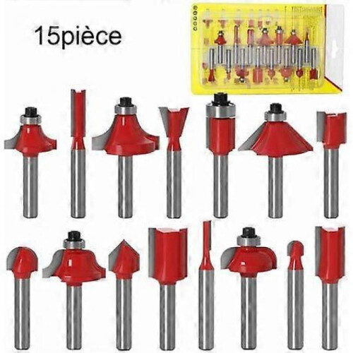 15pcs Shank Mill Bit Set Tungsten Carbide Mill Bit Set Profile Carbide Woodworking Tools