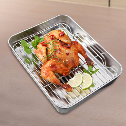 Raindrops Baking Rack For Oven Cooking Silver 1 Pair 2