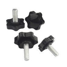 M8*80 Clamping Screw Knob, Plum Hex Shaped Grips, Star Knob Thumb Screw, M8*80 Thread, Hex Style