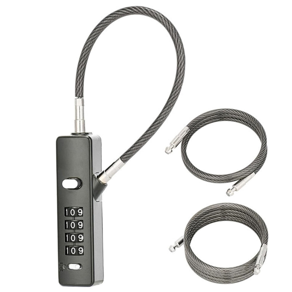 Cable Locks 4-Digit Resettable Combination Padlock Zinc Alloy Anti-Theft Portable 9393856813780