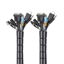 cable Cover 2 Pack, Flexible Cable Tidy 2x2m Cable Tidy Cable Organizer for Storing Or Hiding Cables, Cable Sheath,black