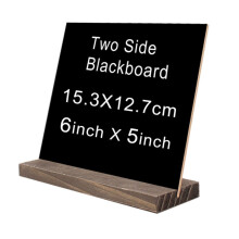 Double-Sided Blackboard Small Wood Base Mini Display Board Pack Of 4 For Store Hotel Bar Chalkboard
