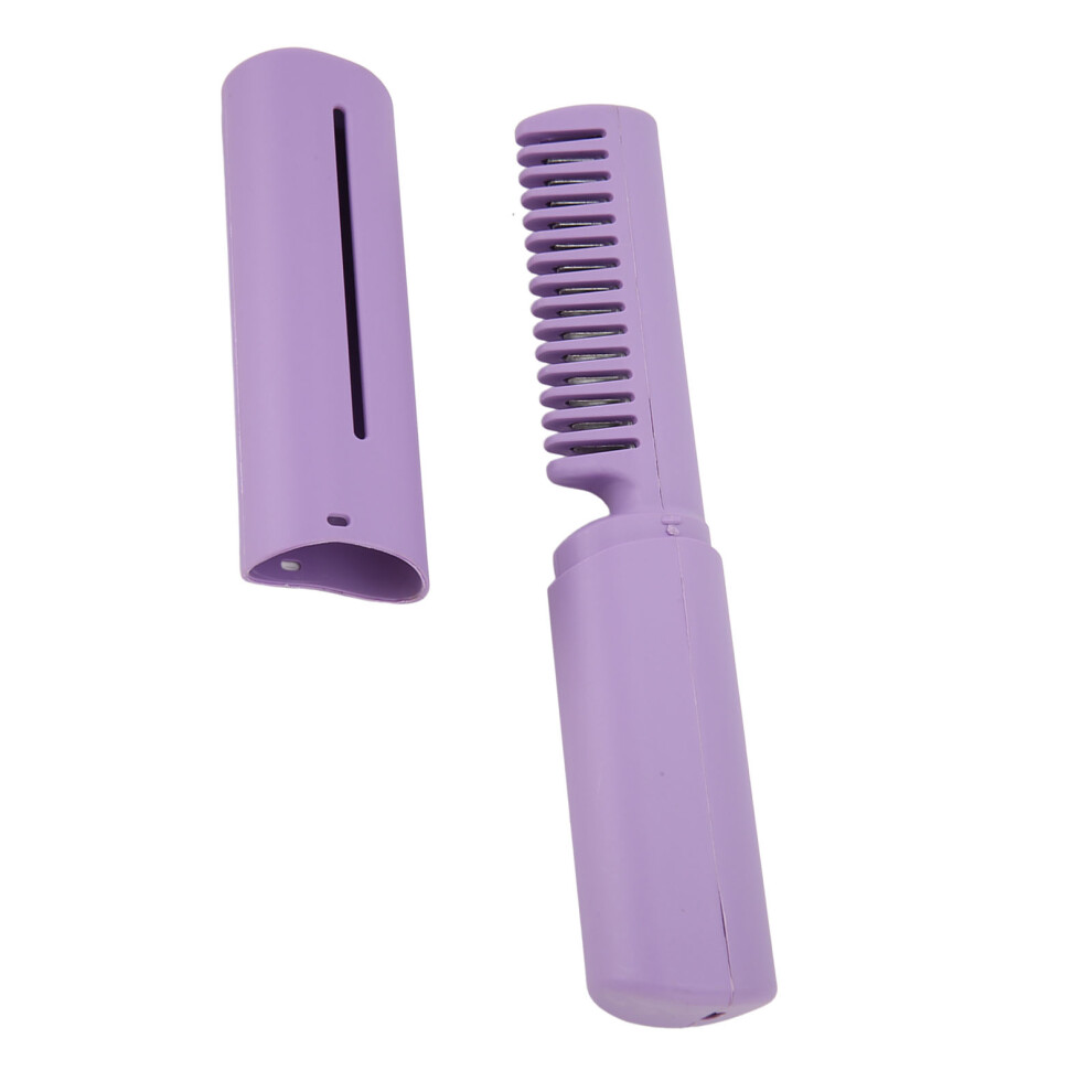 Ergonomic Mini Hair Brush Wireless Portable Straightener Purple