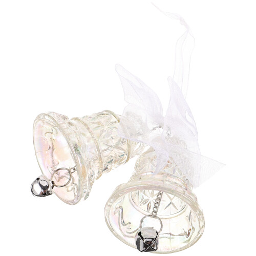 2Pcs Clear Bell Shaped Acrylic Decorative Ornaments for Xmas Tree 2