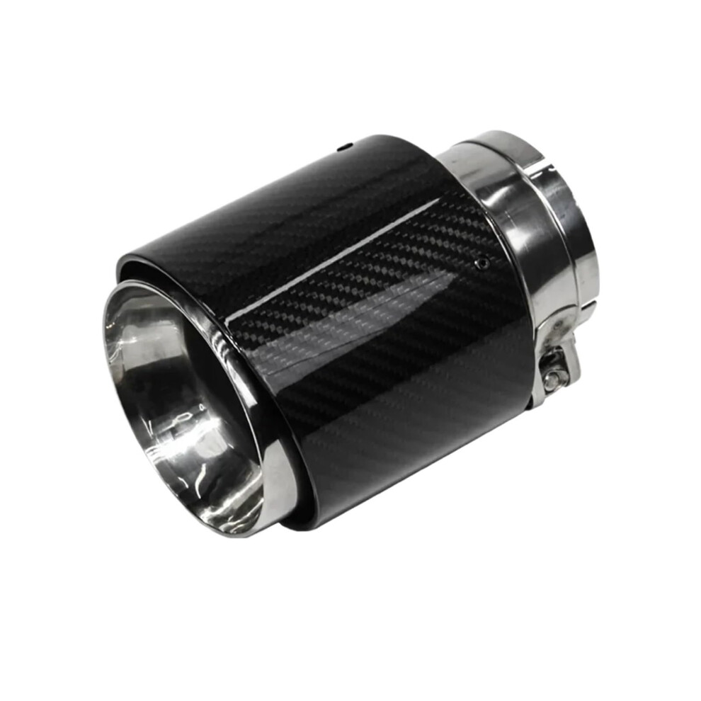 Carbon Fiber Stainless Steel Exhaust Tip Single Outlet 63-101Mm Diameter Universal Car Muffler Cover 9354506800468