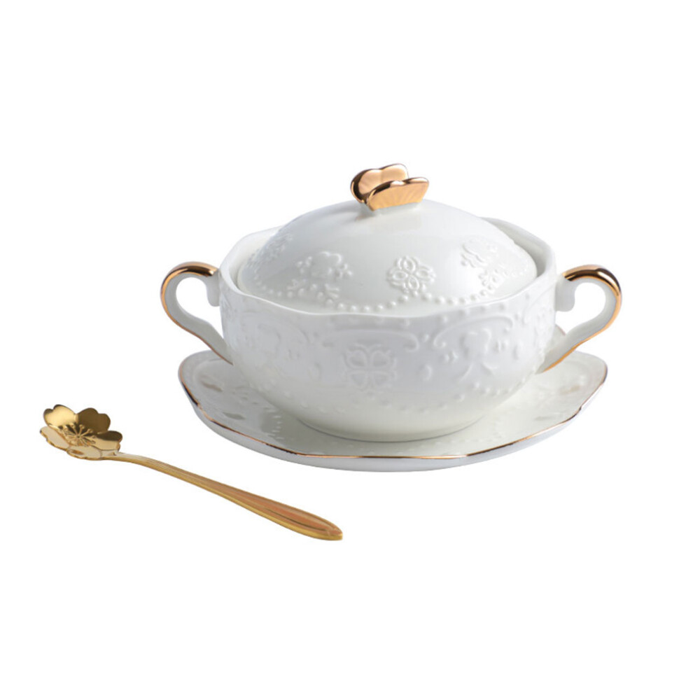 ceramic soup bowl with lid set household stewing pot-image-OPC-PKM7CMW-NEW