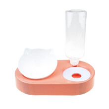Automatic Feeders for Dogs With Stand 2-In-1 Food And Water Dispenser Cat Bowl Splash-Proof Elevated Removable Orange