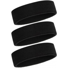 Sweatband Headbands for Men and Women - 3-Pack Sports Headbands Moisture Wicking Sports Headbands
