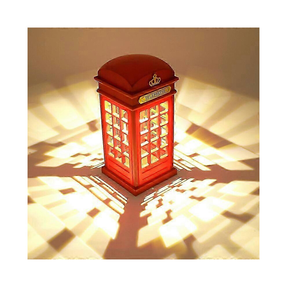 Retro London Telephone Booth Night Light with Key Sensor, USB Charger, LED Bedside Table Lighting-image-OPC-PKM7HP6-NEW