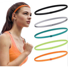 Sweatband Anti-Slip Elastic Sports Headband (Black, Grey, Orange, Teal, Fluorescent Green)