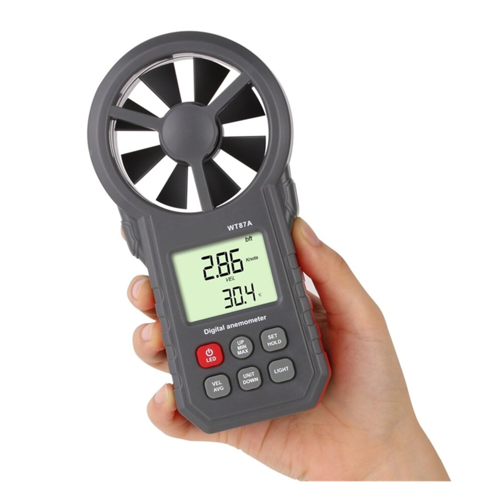 Anemometer Portable Digital Wind Speed And Air Velocity Temp Gauge With 30 M/S Range C/F Thermometer And Led Backlight 9393856814978