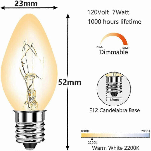 Pack of 4 E12 7W Replacement Bulbs for Sticky Dome Flea Trap 1