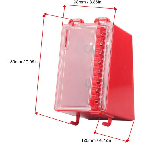 Lockout Tagout Lock Box With 6 Inside Hooks 2 Outside Hooks 8 Latches Key Slot PC Panel Wall Mounted Front Panel 2