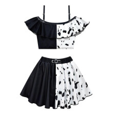 Children's Swimwear Black And White Witch Girls Swimsuit Set (size 100)