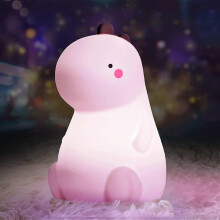 Silicone Dinosaur Night Light for Kids, Color Changing, Pink