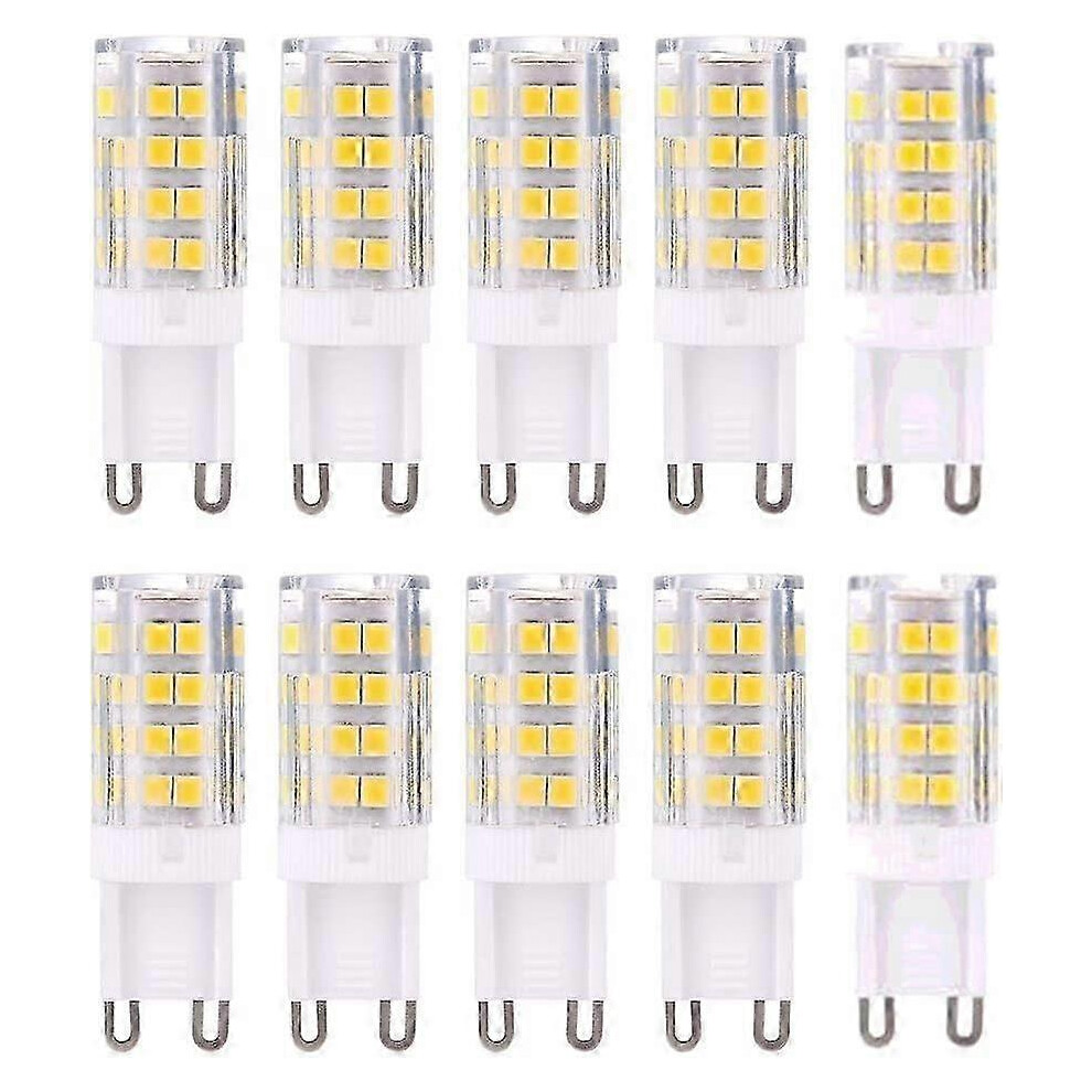 G9 Led Bulbs, Warm 3000K, 5W, Equivalent To 40W Halogen Bulb, 500 Lumens; Non-Dimmable, Pack Of 10 [Energy Class A+] White