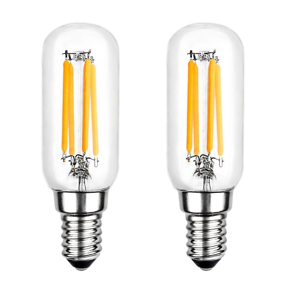 Led Bulb T25 E14 4W, Warm 6000K, 400Lm, Tubular Filament For Cooker Hood, Non-Dimmable, Pack Of 2 White