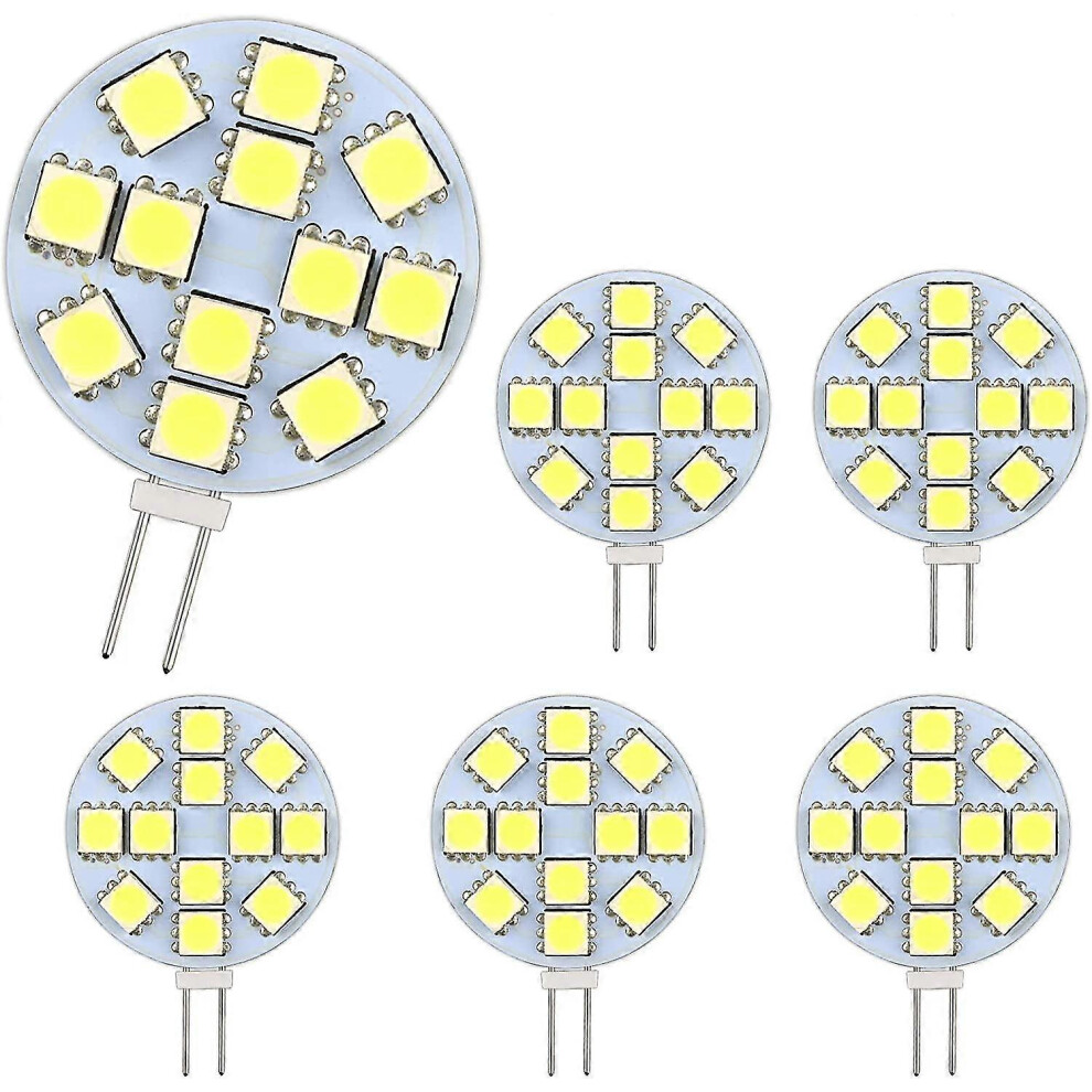 G4 2W Led Bulbs, Ac/Dc 12-24V, 200Lm, Warm 3000K, 12 X 5050 Smd, Equivalent To 20W Halogen Bulb. White