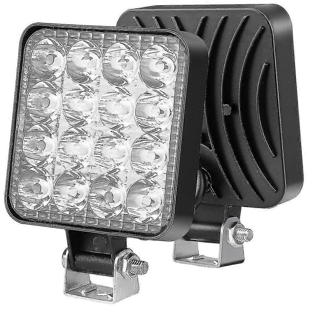 (China-) 1Pc 48W 16Led Work Pod Spotlights For Truck Tractor Offroad 12V 24V Square Daytime Running Lights Fog Lamp White/Light
