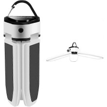 Rechargeable Camping Lantern, 30W, 1000 Lumens, 5 Modes, Foldable, Portable, for Patio, Garden, BBQ, Hiking (Solar Charging)