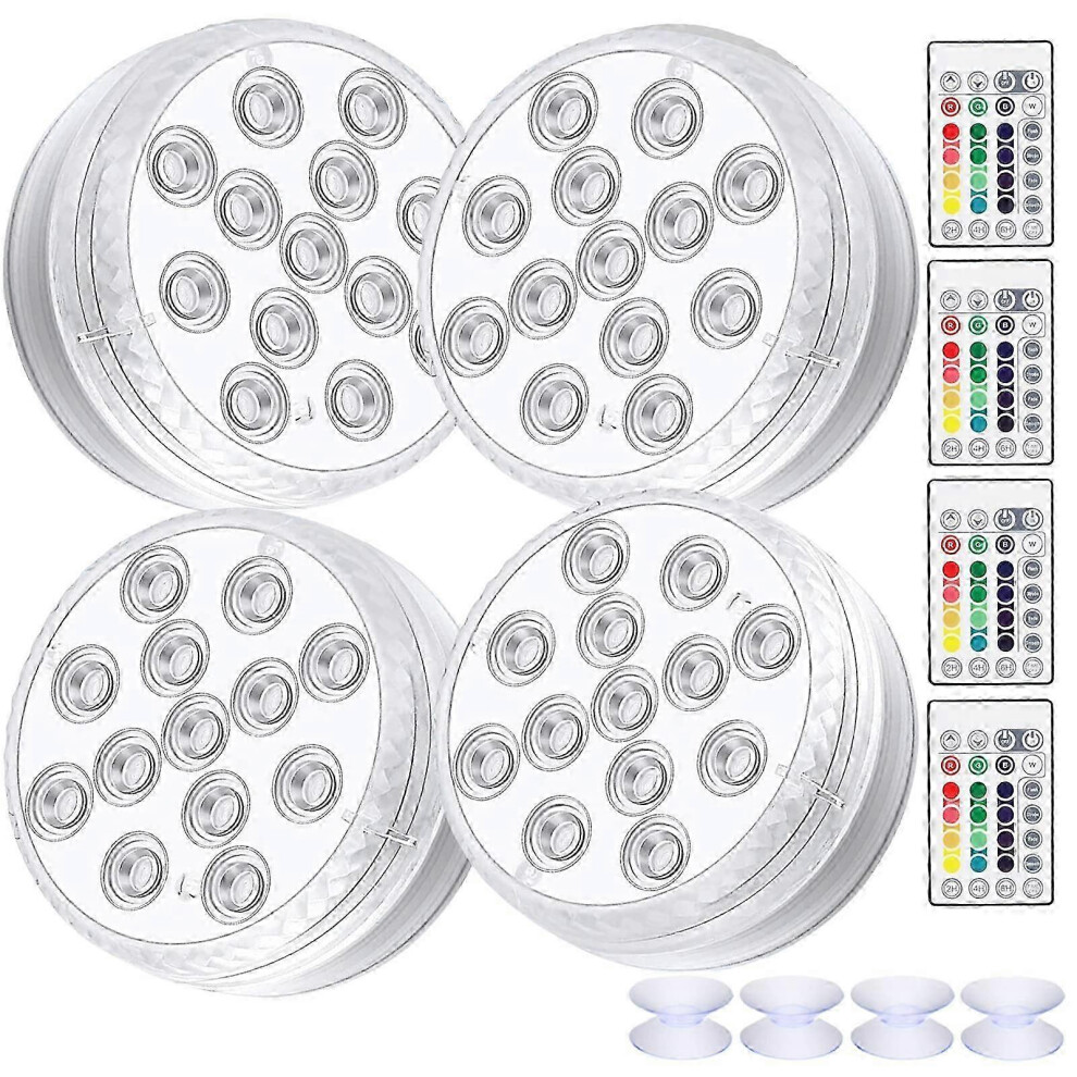 Pack Waterproof Submersible Led S With Remote Control, Rgb Color Changing Pond S Light