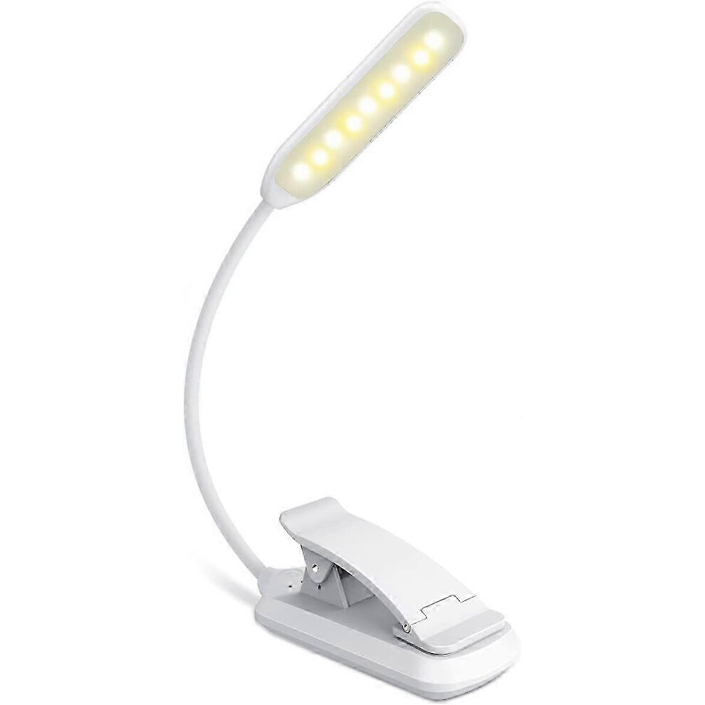 Rechargeable Led Reading Lamp With 3 Brightness Modes (Cool /Warm Yellow), Stepless Dimmer White/Yellow