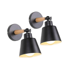 Vintage Industrial Wall Sconces Set, Ceiling Lights, E27 Light Fixtures, Adjustable Metal, Retro, for Bedroom, Kitchen, Restaurant (No Switch, Black)