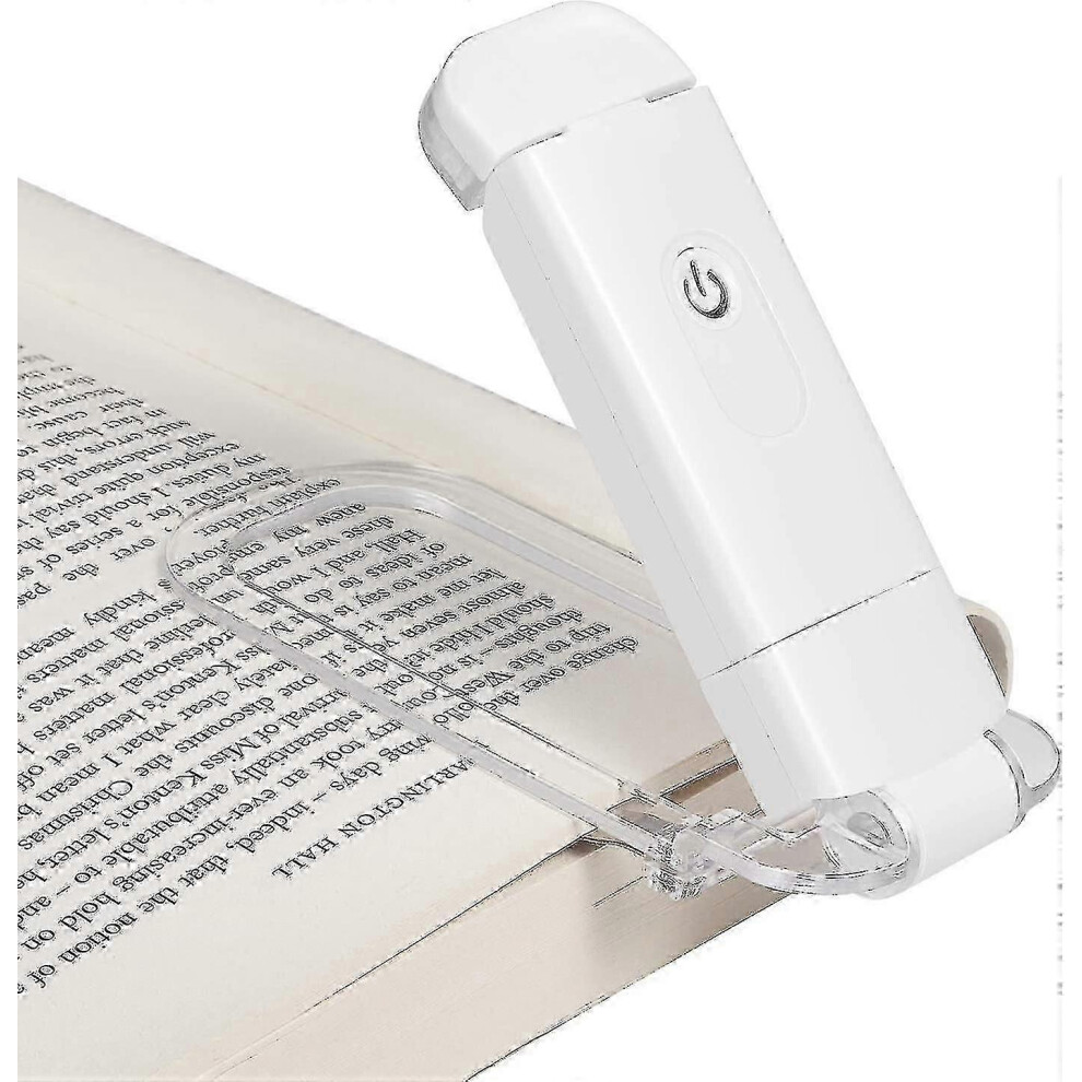 USB Rechargeable Clip-on Reading Light with 2 Brightness Levels, Blue-White LED Reading Lamp