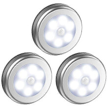 (3 pieces - white) Set of 3/6 motion sensor lights. Closet light. LED sensor lighting. Battery operated.