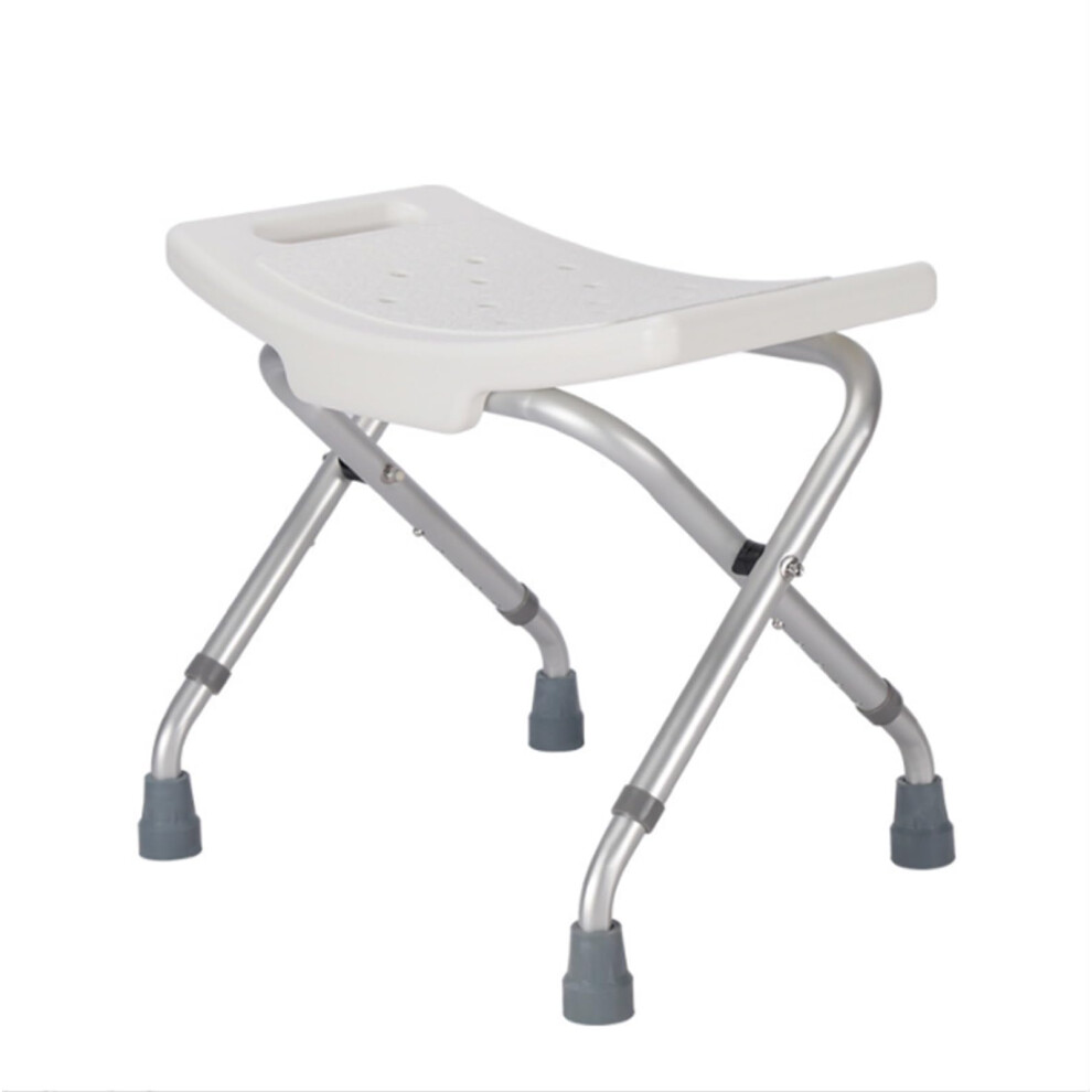 White Folding Shower Stools For Elderly, Adjustable Height, Non-Slip Bathroom Chair, 50X25cm Shower Stool