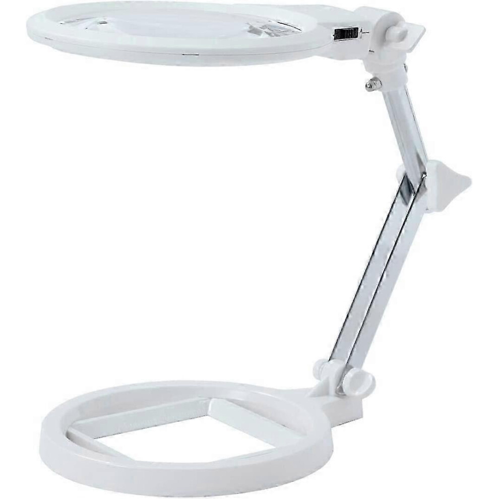 LED Magnifying Lamp with Clamp, 8X Magnification, 2 in 1, 10 Brightness Levels, USB Powered (Black)