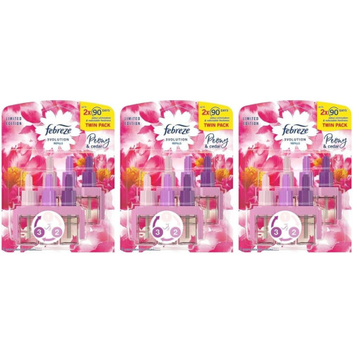 Febreze 6 x 20ml Febreze 3Volution Plug in refill - Peony & Cedar