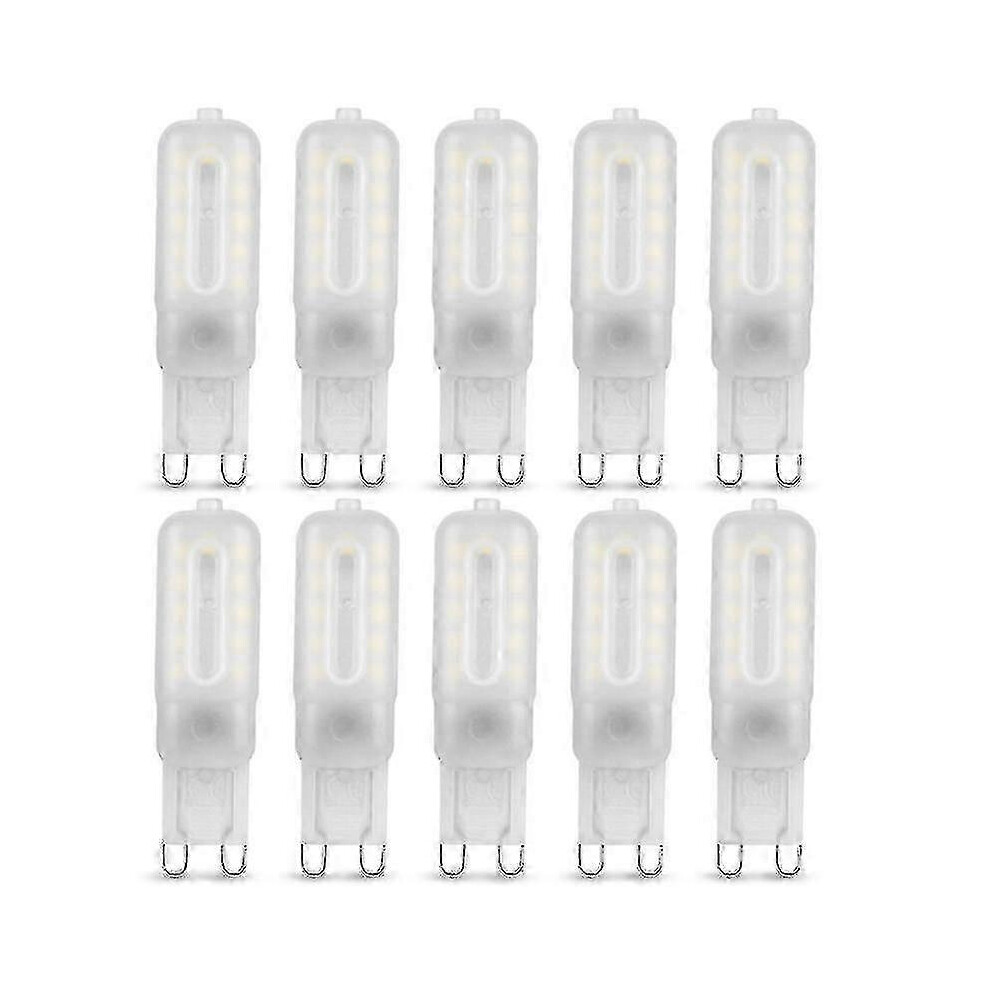 （B） 10 Pack G9 Led Bulbs 5W Cool 6000K 220V Replace Halogen Bulbs Non-Dimmable White