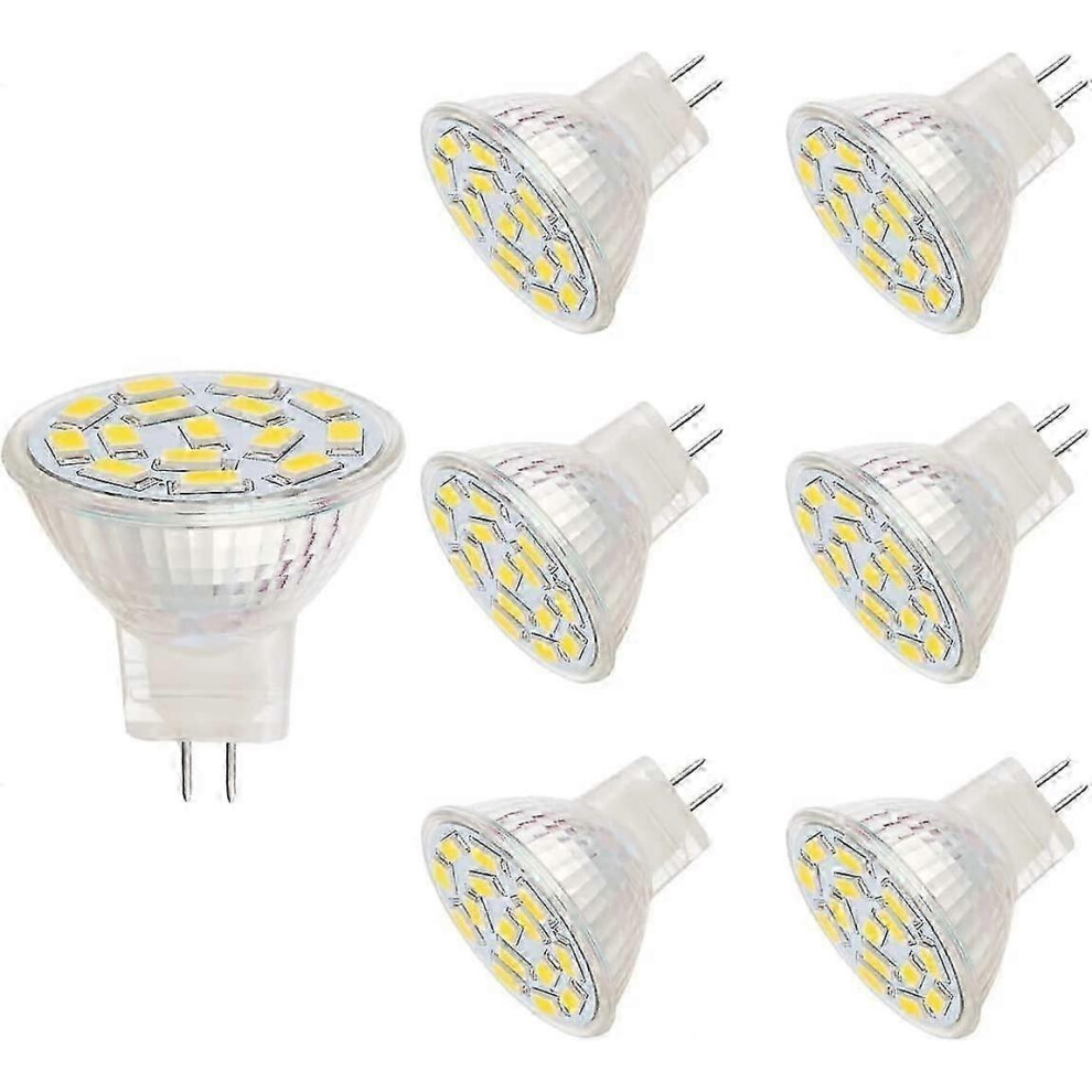 Mr11 12V 3W Led Bulbs, Equivalent To 20-30W Halogen Bulbs, Gu4.0 Base, Warm (3000K, Pack Of 6) White