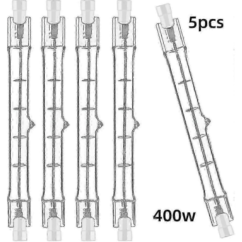Pack Of 5 R7s 118Mm 400W Dimmable Halogen Bulbs 220-240V 7500Lm J118 White