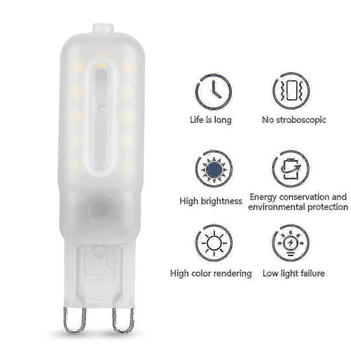 （A） 10 Pack G9 LED Bulbs 5W Cool White 6000K 220V Replace Halogen Bulbs Non-Dimmable 2