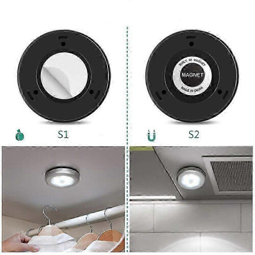 (6 pieces - white) Set of 3/6 motion sensor lights. Closet light. LED sensor lighting. Battery operated. 2