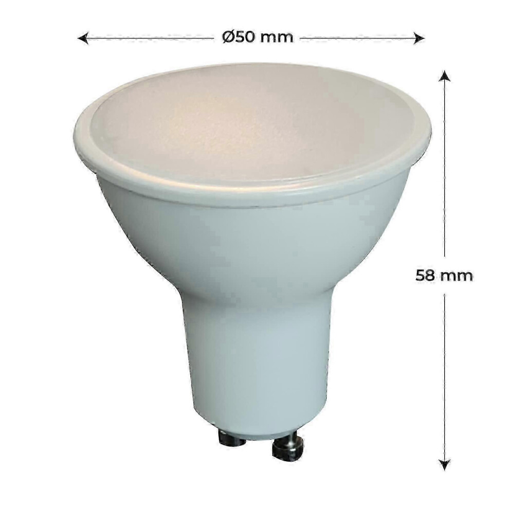 Pack Of 6 Gu10 Led Bulbs 5W 400Lm Warm 3000K Equivalent 40W White