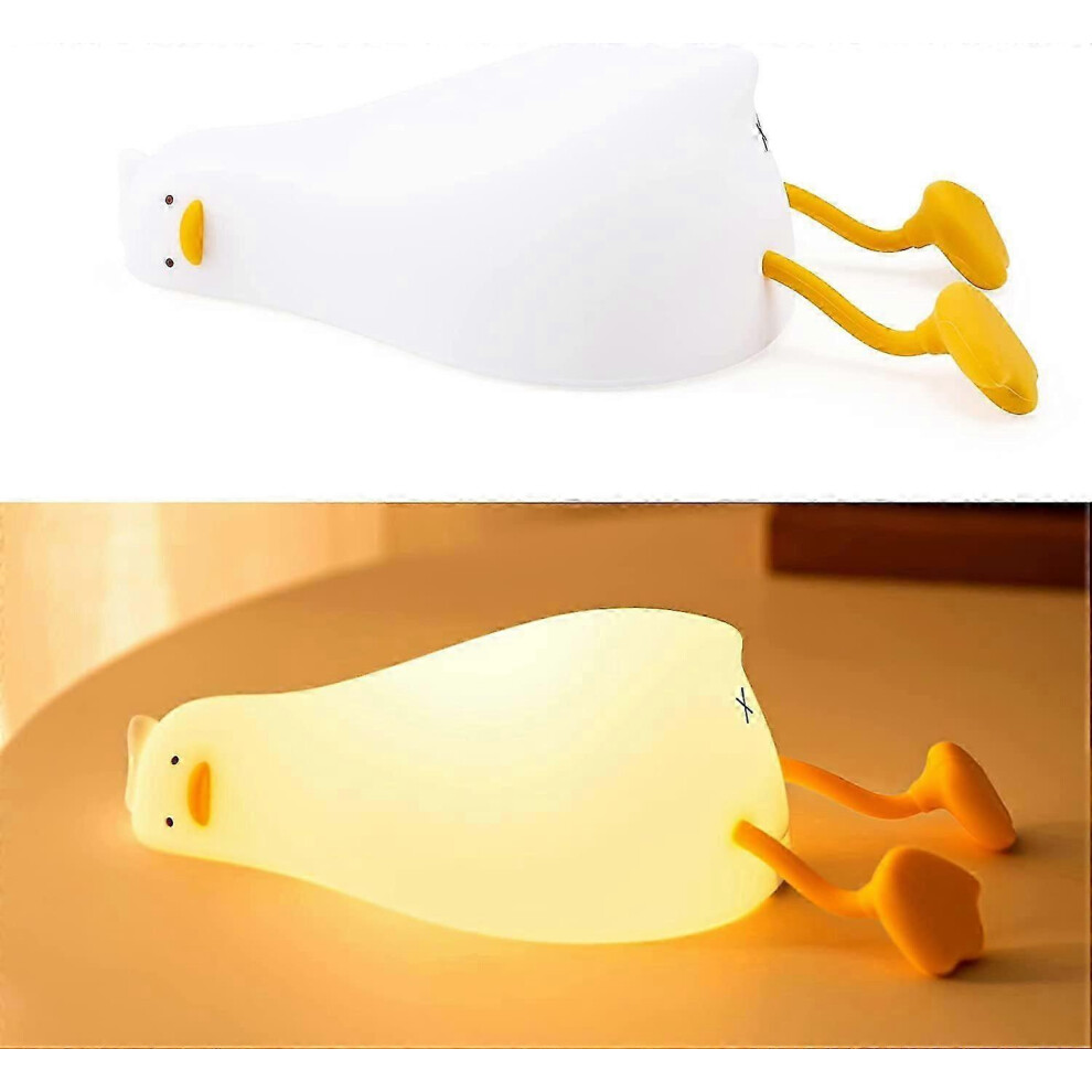 Dimmable Silicone Led Night For Kids Bedroom, Peace Duck Pattern, Rechargeable Bedside Lamp Light