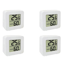 Mini Indoor Thermometer 4-Pack LCD Digital Temperature Room Hygrometer Humidity Meter Home