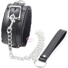Fashion Black Leather Necklace Adjustable Chain, Punk Gothic Cosplay Collar, Free Chain Included