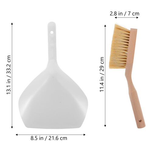 1Set Kleine Bezem En Stoffer Set Hout Multi Function Kleurig Compact 1