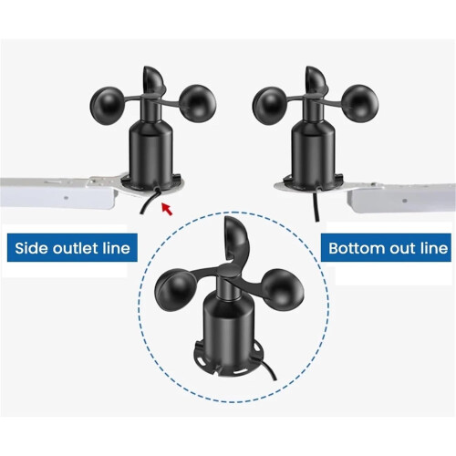 Polycarbon Wind Speed Sensor Outdoor Weather Station Transmitter 0-60 M/S Range 0-10V Output High-Precision Anemometer 2