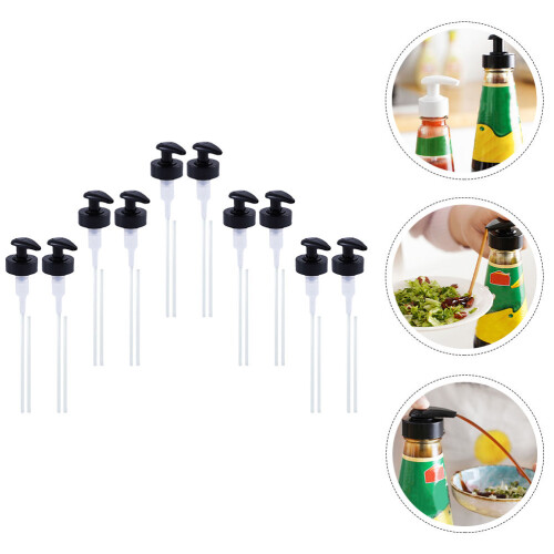 10Sets Mini Black Plastic Bottle Pump Nozzle for Oyster 1