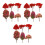 3Packs Red Miniature Simulation Trees for Garden Decorative Scenery 3